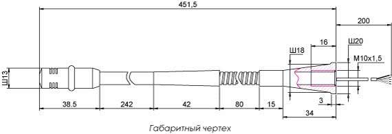 Габаритный чертеж электретного микрофона МЕТА 6338
